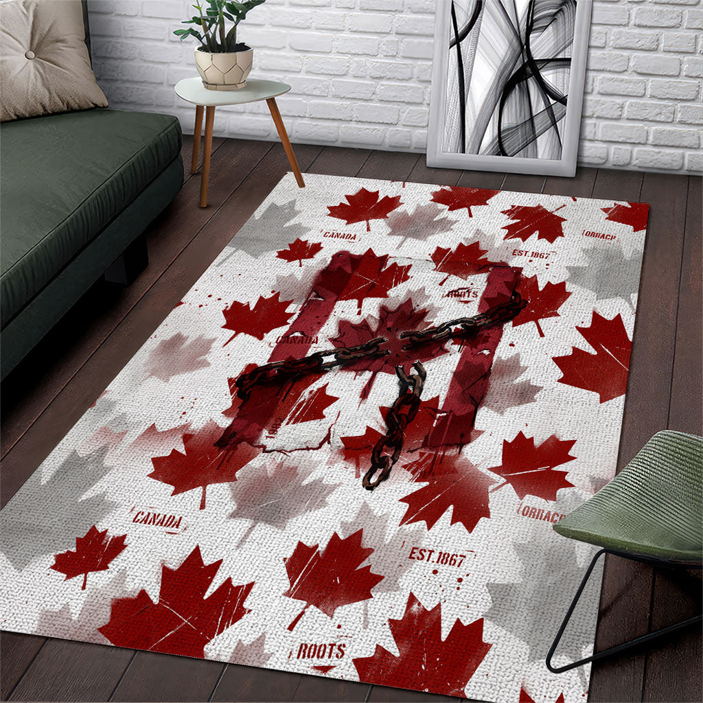 Canada Day Area Rug Constitutional Autonomy 1982 Vintage - Broken Chains Freedom
