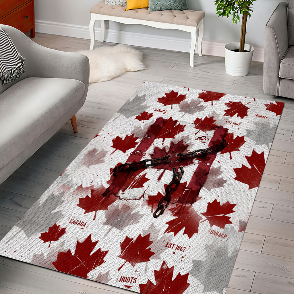 Canada Day Area Rug Constitutional Autonomy 1982 Vintage - Broken Chains Freedom