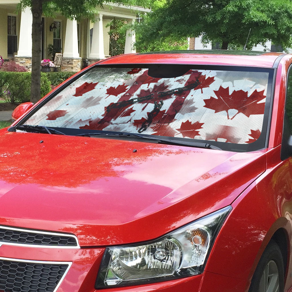 Canada Day Auto Sun Shade Constitutional Autonomy 1982 Vintage - Broken Chains Freedom