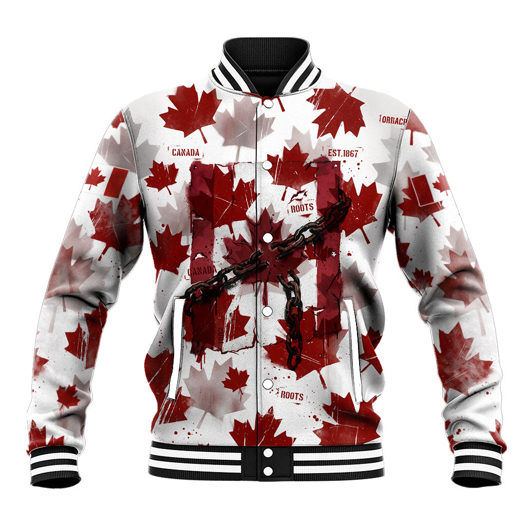 Canada Day Baseball Jacket Constitutional Autonomy 1982 Vintage - Broken Chains Freedom