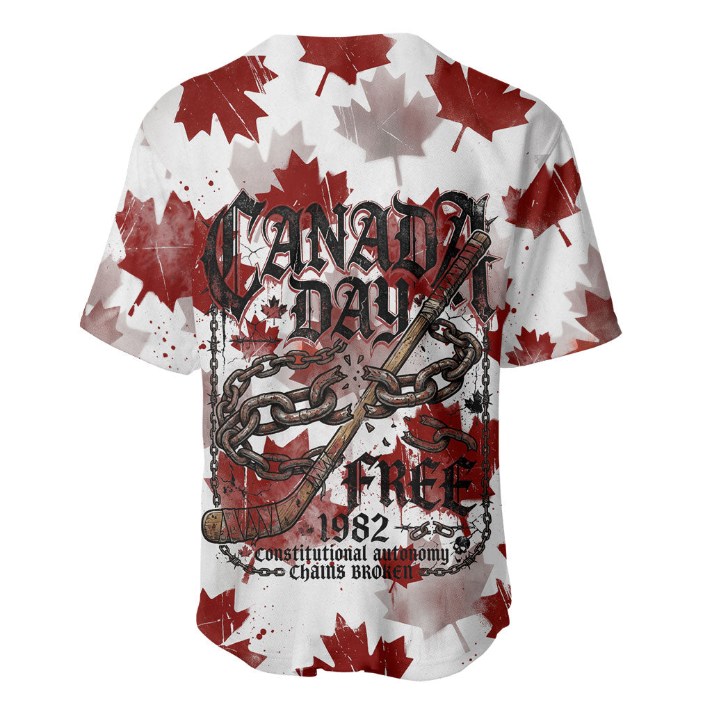 Canada Day Baseball Jersey Constitutional Autonomy 1982 Vintage - Broken Chains Freedom