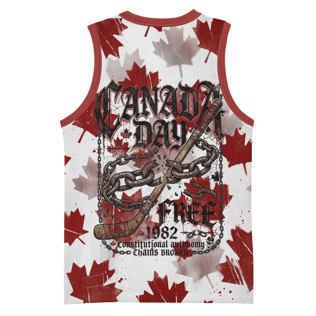 Canada Day Basketball Jersey Constitutional Autonomy 1982 Vintage - Broken Chains Freedom