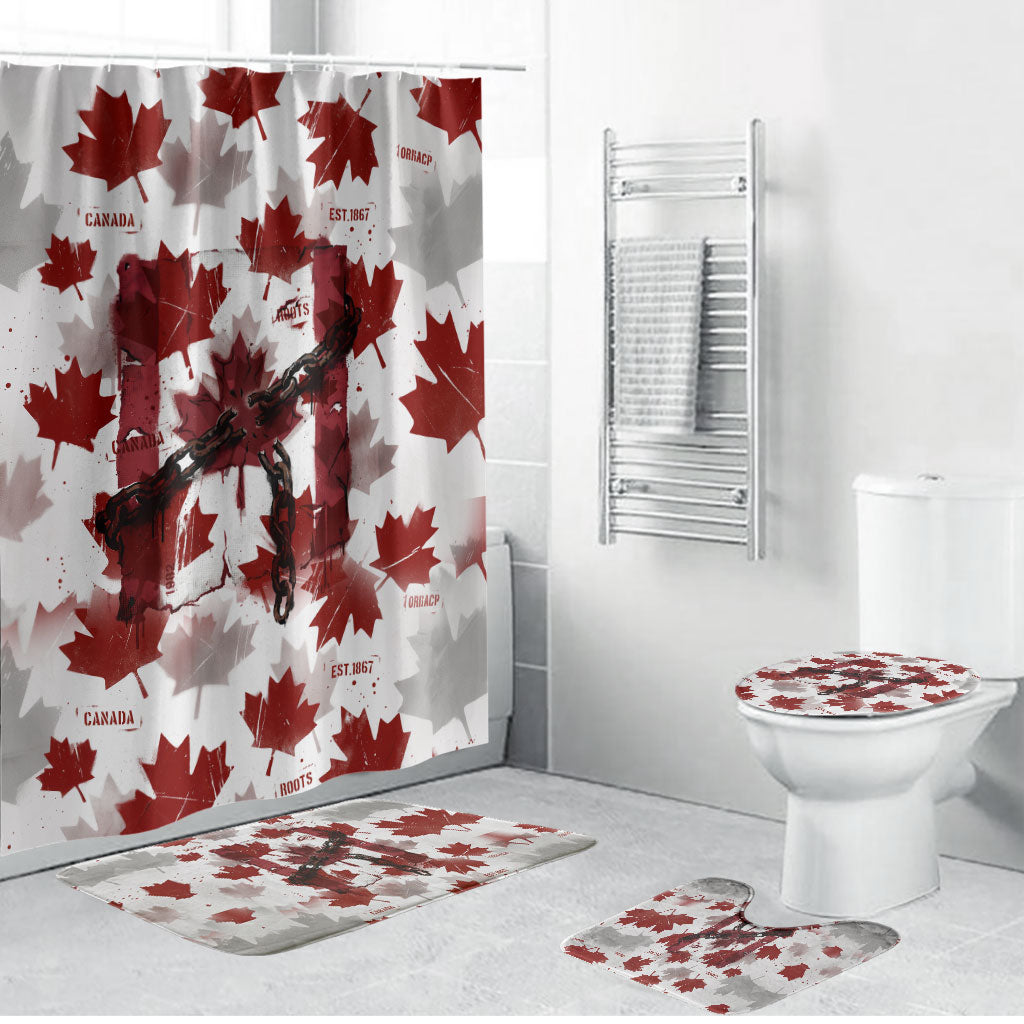 Canada Day Bathroom Set Constitutional Autonomy 1982 Vintage - Broken Chains Freedom