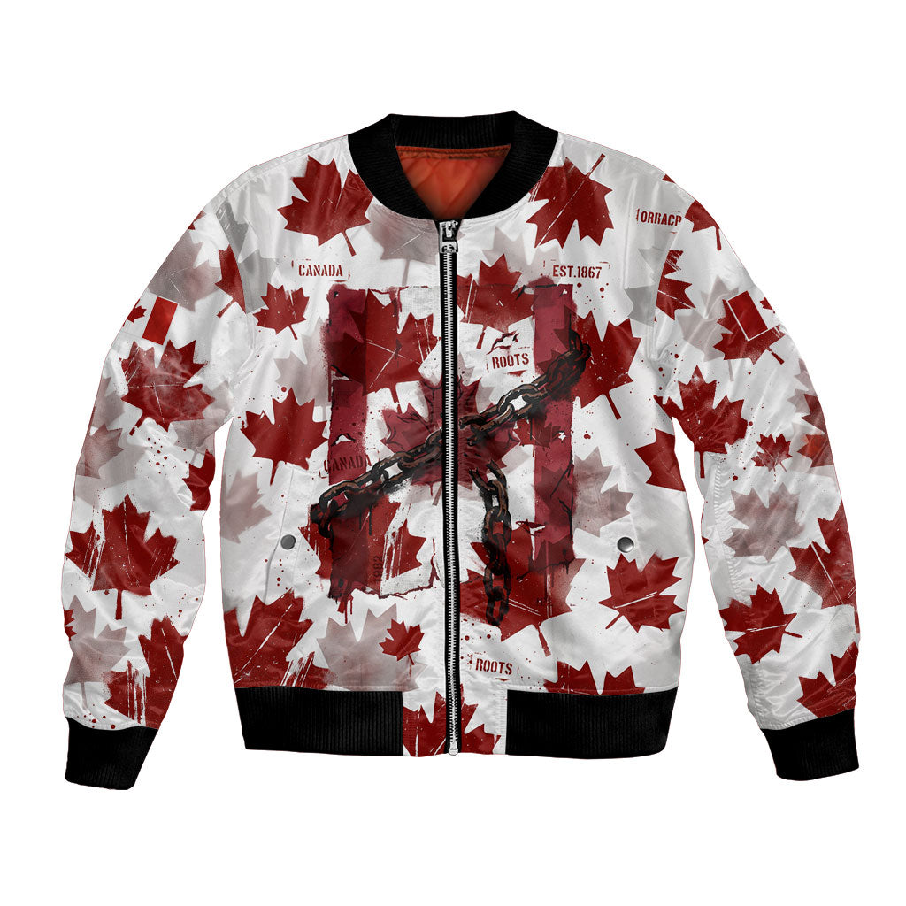 Canada Day Bomber Jacket Constitutional Autonomy 1982 Vintage - Broken Chains Freedom