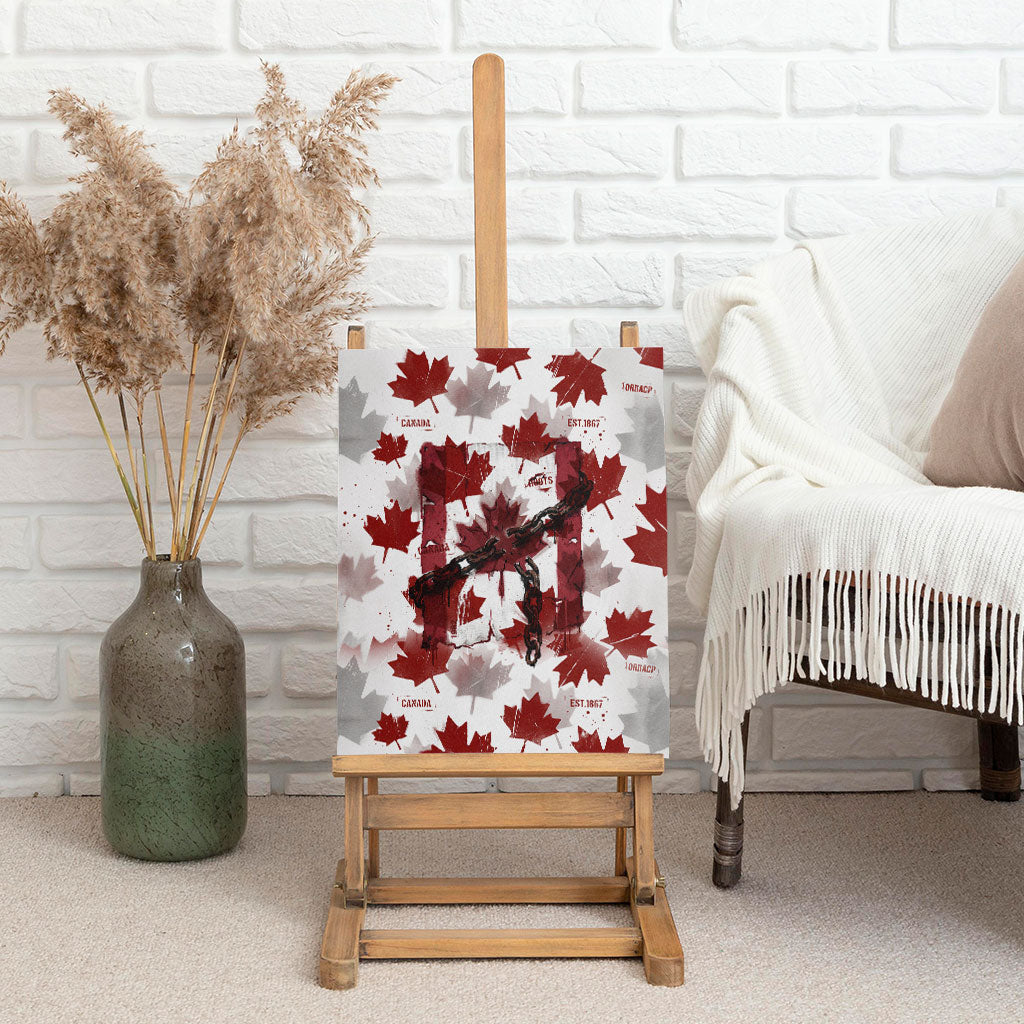 Canada Day Canvas Wall Art Constitutional Autonomy 1982 Vintage - Broken Chains Freedom