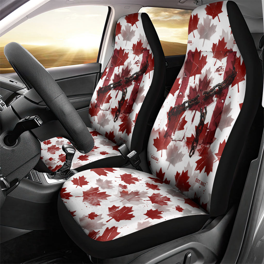 Canada Day Car Seat Cover Constitutional Autonomy 1982 Vintage - Broken Chains Freedom