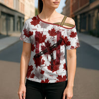 Canada Day Cross Shoulder Shirt Constitutional Autonomy 1982 Vintage - Broken Chains Freedom