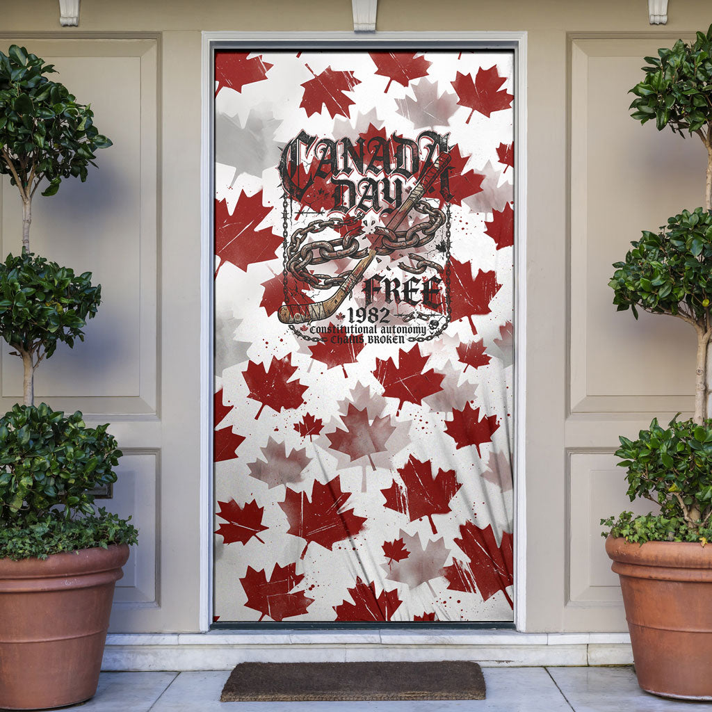 Canada Day Door Cover Constitutional Autonomy 1982 Vintage - Broken Chains Freedom