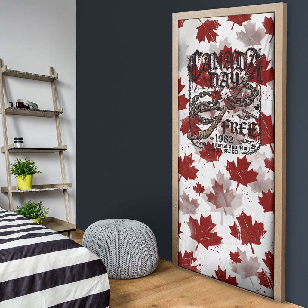 Canada Day Door Cover Constitutional Autonomy 1982 Vintage - Broken Chains Freedom