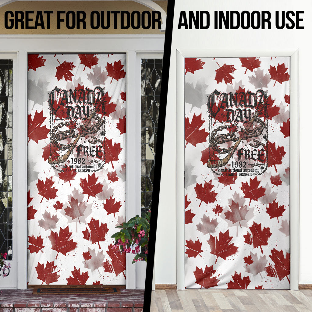 Canada Day Door Cover Constitutional Autonomy 1982 Vintage - Broken Chains Freedom