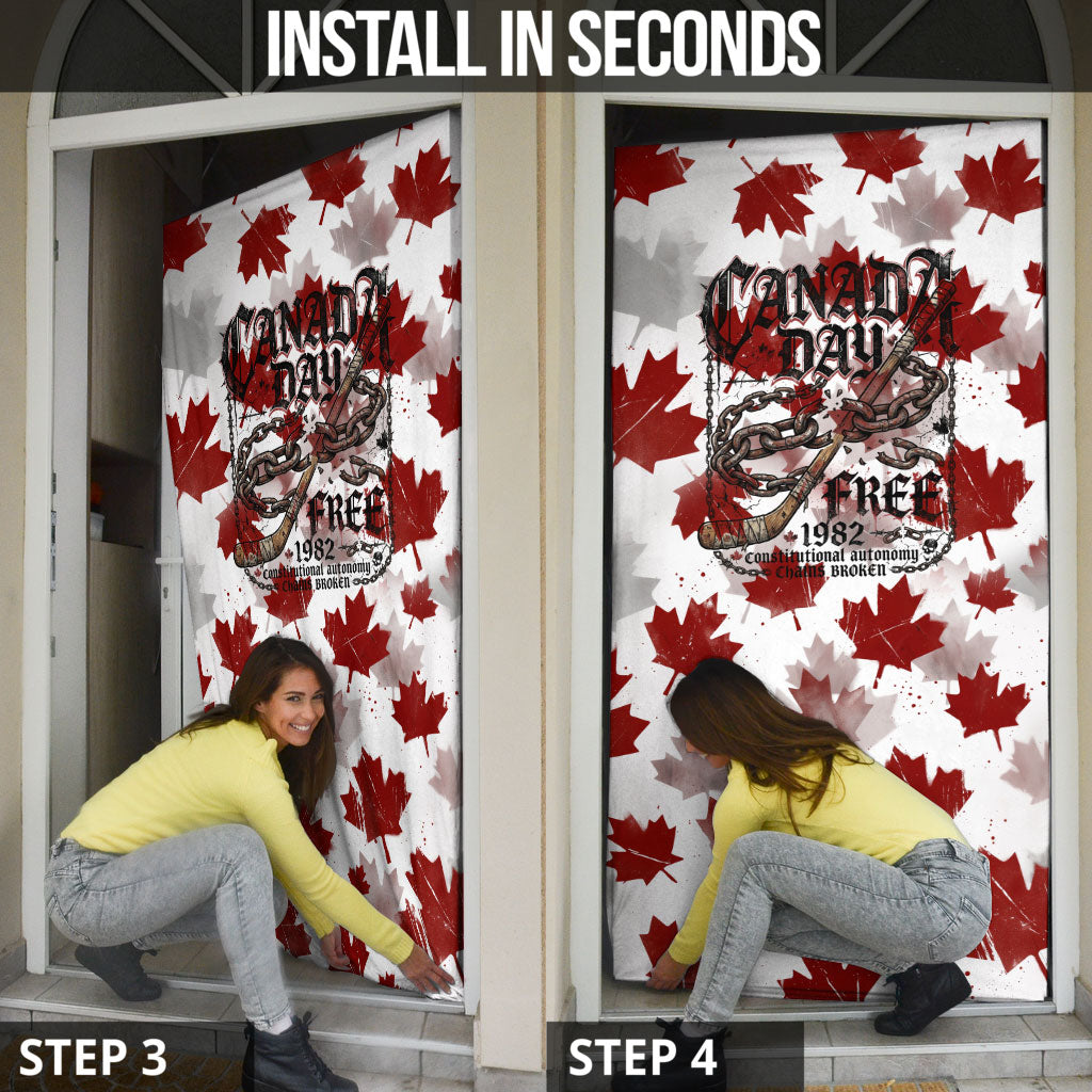 Canada Day Door Cover Constitutional Autonomy 1982 Vintage - Broken Chains Freedom