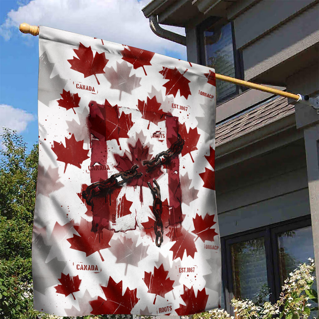 Canada Day Garden Flag Constitutional Autonomy 1982 Vintage - Broken Chains Freedom