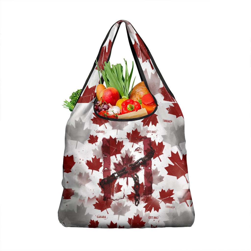 Canada Day Grocery Bag Constitutional Autonomy 1982 Vintage - Broken Chains Freedom