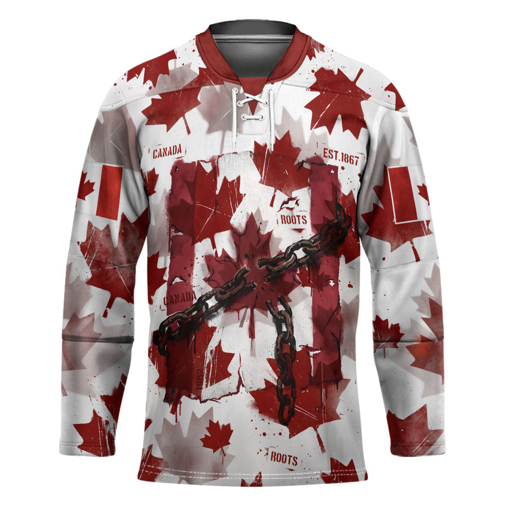 Canada Day Hockey Jersey Constitutional Autonomy 1982 Vintage - Broken Chains Freedom
