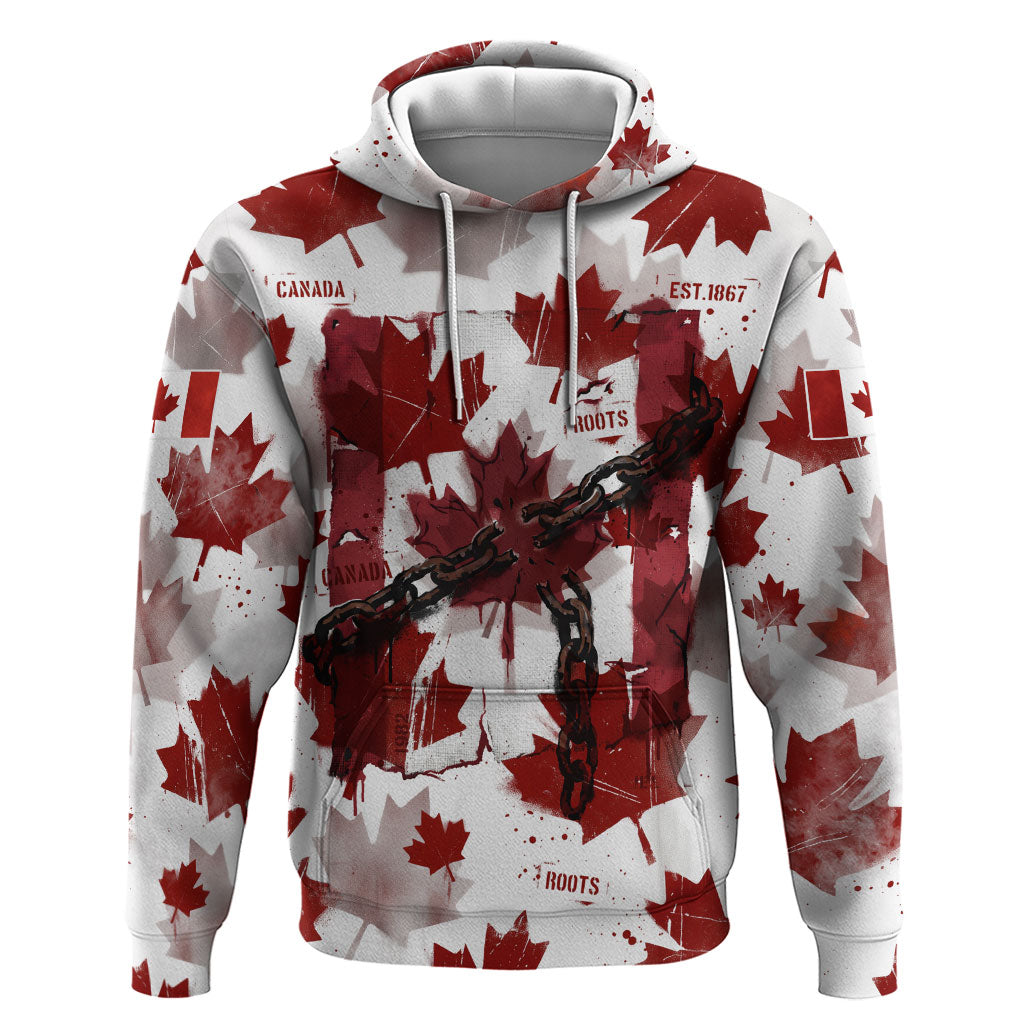 Canada Day Hoodie Constitutional Autonomy 1982 Vintage - Broken Chains Freedom
