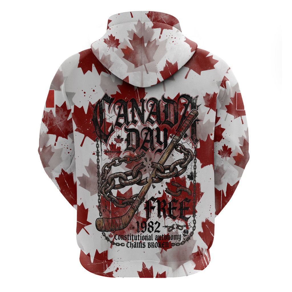 Canada Day Hoodie Constitutional Autonomy 1982 Vintage - Broken Chains Freedom