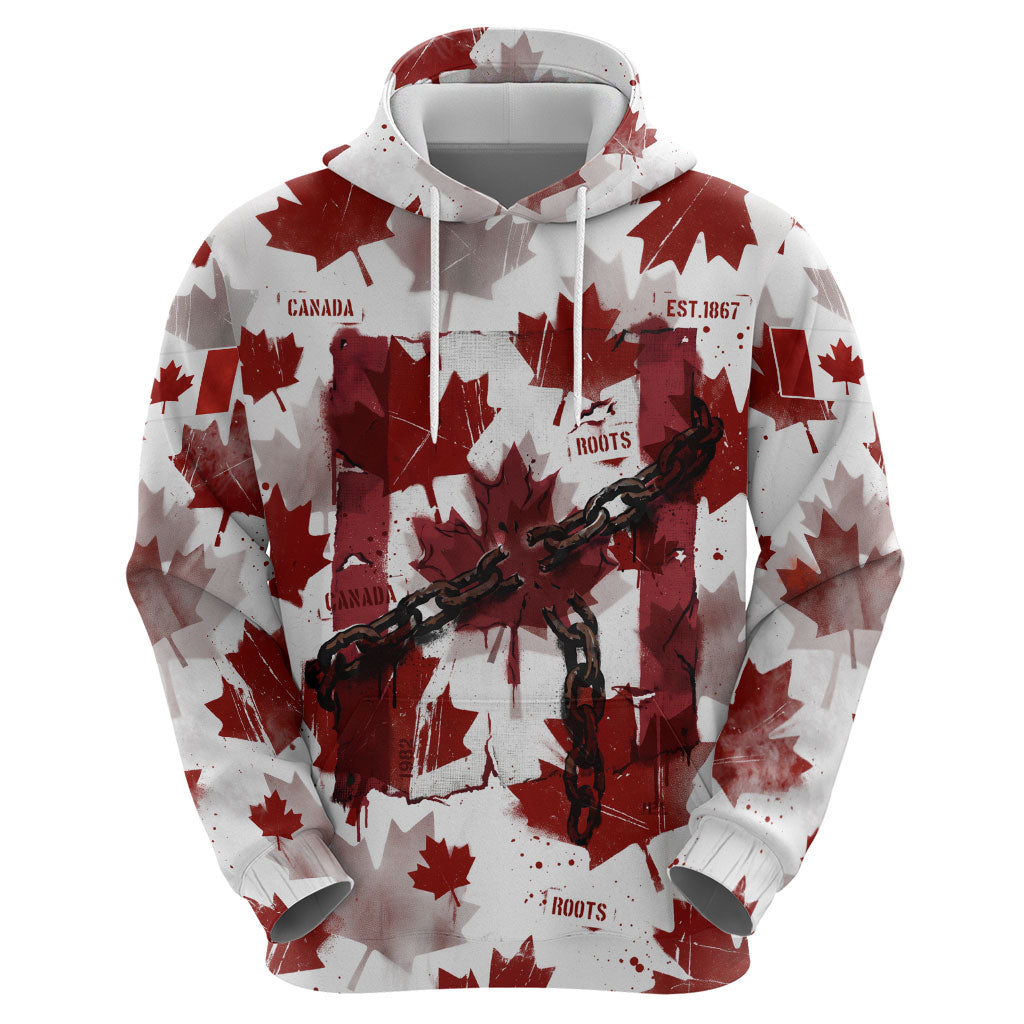 Canada Day Hoodie Constitutional Autonomy 1982 Vintage - Broken Chains Freedom