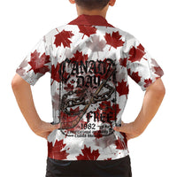 Canada Day Kid Hawaiian Shirt Constitutional Autonomy 1982 Vintage - Broken Chains Freedom