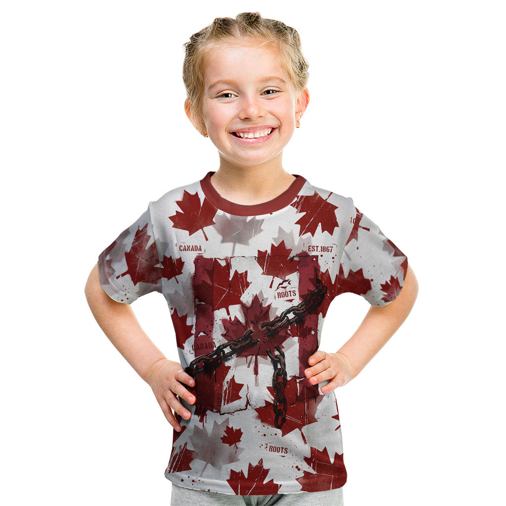 Canada Day Kid T Shirt Constitutional Autonomy 1982 Vintage - Broken Chains Freedom