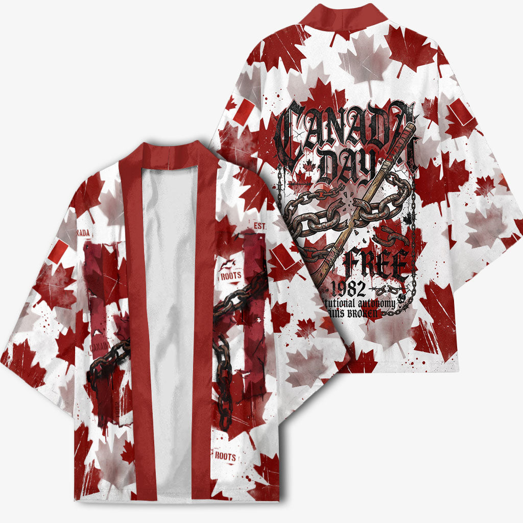 Canada Day Kimono Constitutional Autonomy 1982 Vintage - Broken Chains Freedom