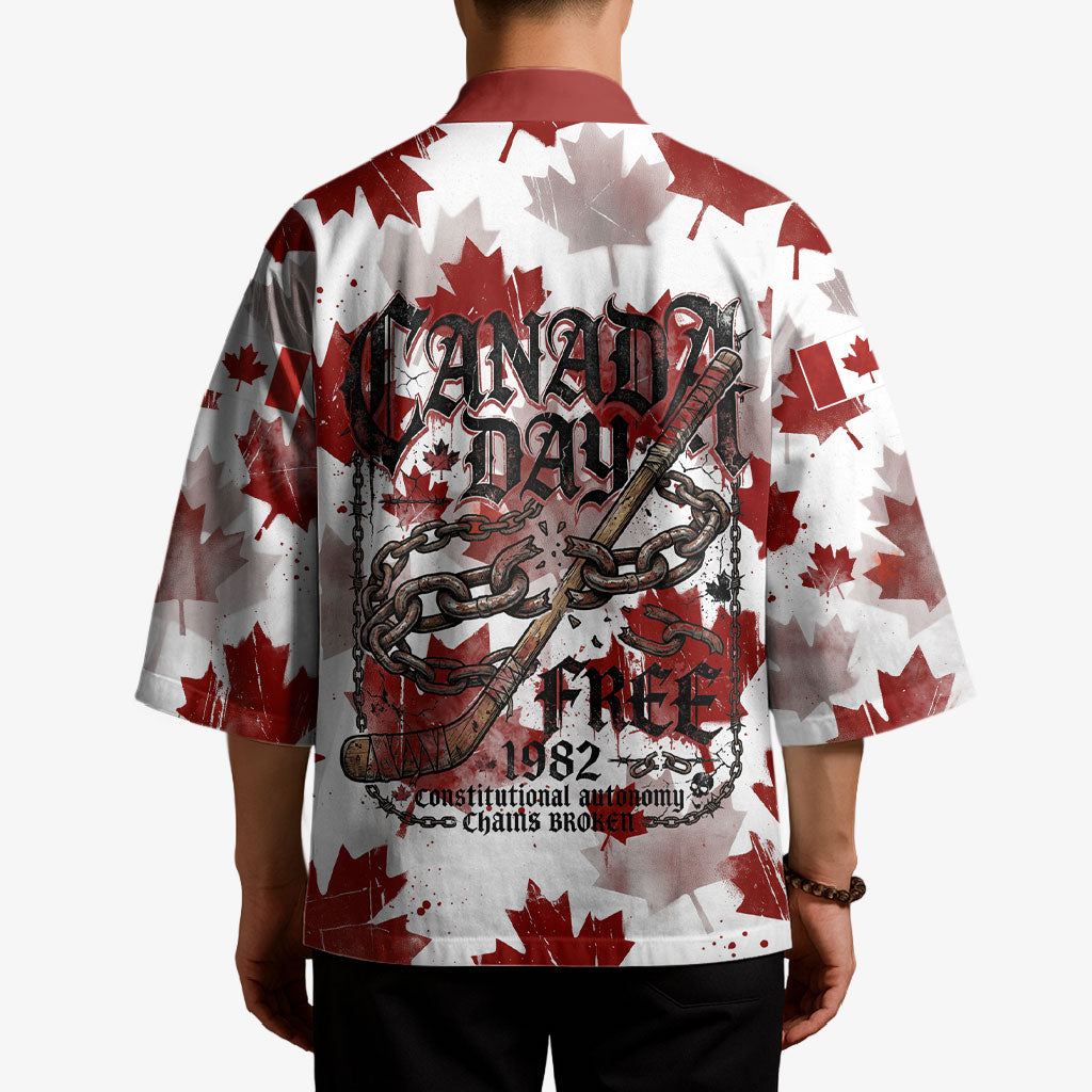 Canada Day Kimono Constitutional Autonomy 1982 Vintage - Broken Chains Freedom
