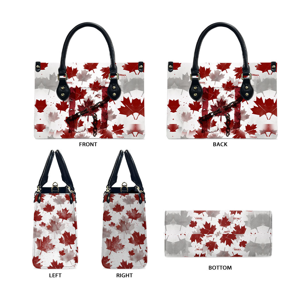 Canada Day Leather Bag Constitutional Autonomy 1982 Vintage - Broken Chains Freedom