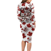Canada Day Long Sleeve Bodycon Dress Constitutional Autonomy 1982 Vintage - Broken Chains Freedom
