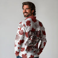 Canada Day Long Sleeve Polo Shirt Constitutional Autonomy 1982 Vintage - Broken Chains Freedom