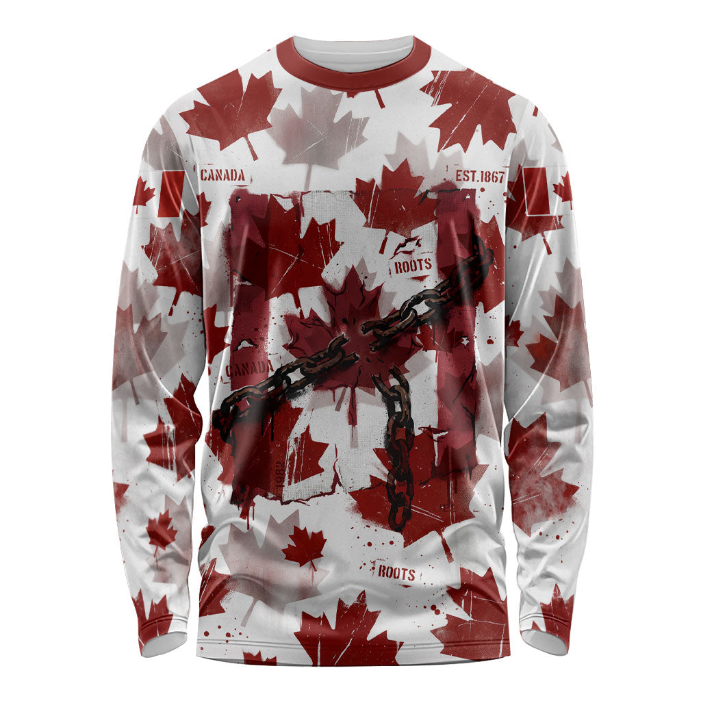 Canada Day Long Sleeve Shirt Constitutional Autonomy 1982 Vintage - Broken Chains Freedom