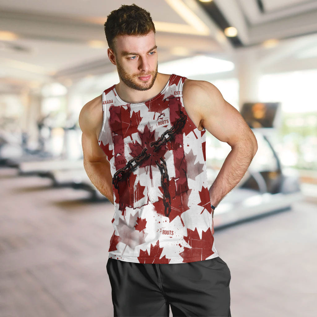 Canada Day Men Tank Top Constitutional Autonomy 1982 Vintage - Broken Chains Freedom