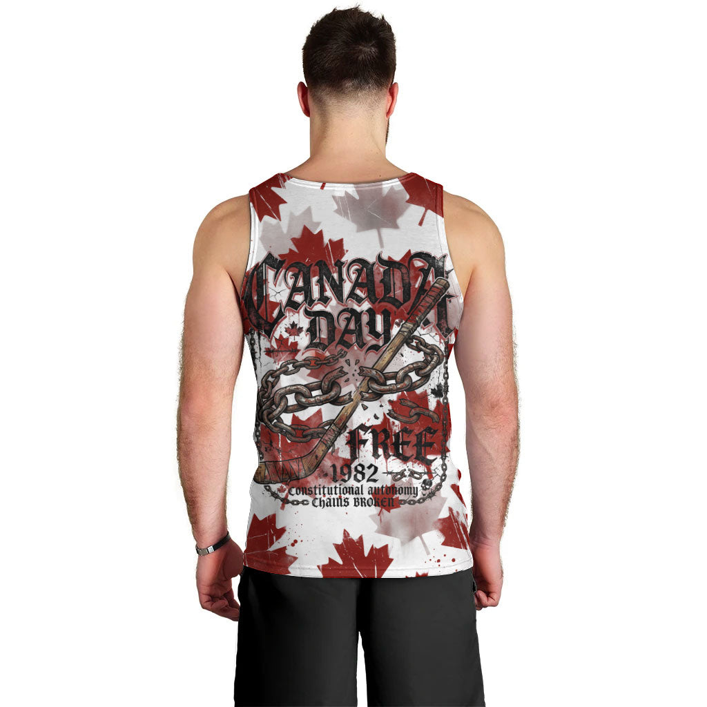 Canada Day Men Tank Top Constitutional Autonomy 1982 Vintage - Broken Chains Freedom