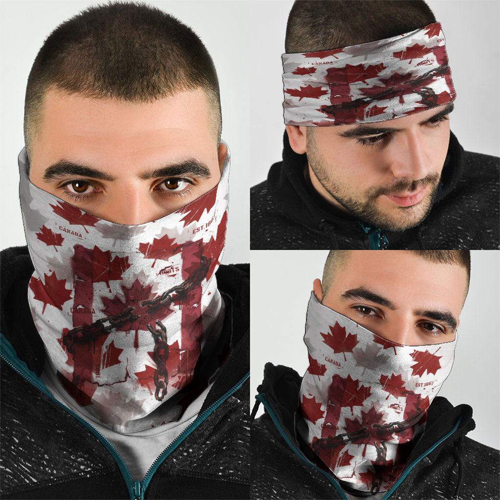 Canada Day Neck Gaiter Constitutional Autonomy 1982 Vintage - Broken Chains Freedom