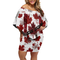 Canada Day Off Shoulder Short Dress Constitutional Autonomy 1982 Vintage - Broken Chains Freedom
