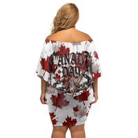 Canada Day Off Shoulder Short Dress Constitutional Autonomy 1982 Vintage - Broken Chains Freedom