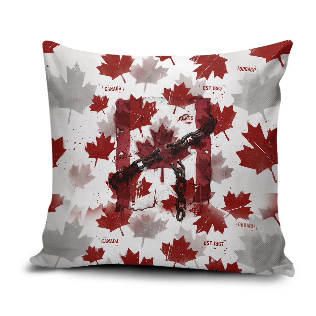 Canada Day Pillow Cover Constitutional Autonomy 1982 Vintage - Broken Chains Freedom