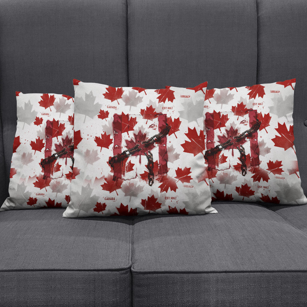 Canada Day Pillow Cover Constitutional Autonomy 1982 Vintage - Broken Chains Freedom