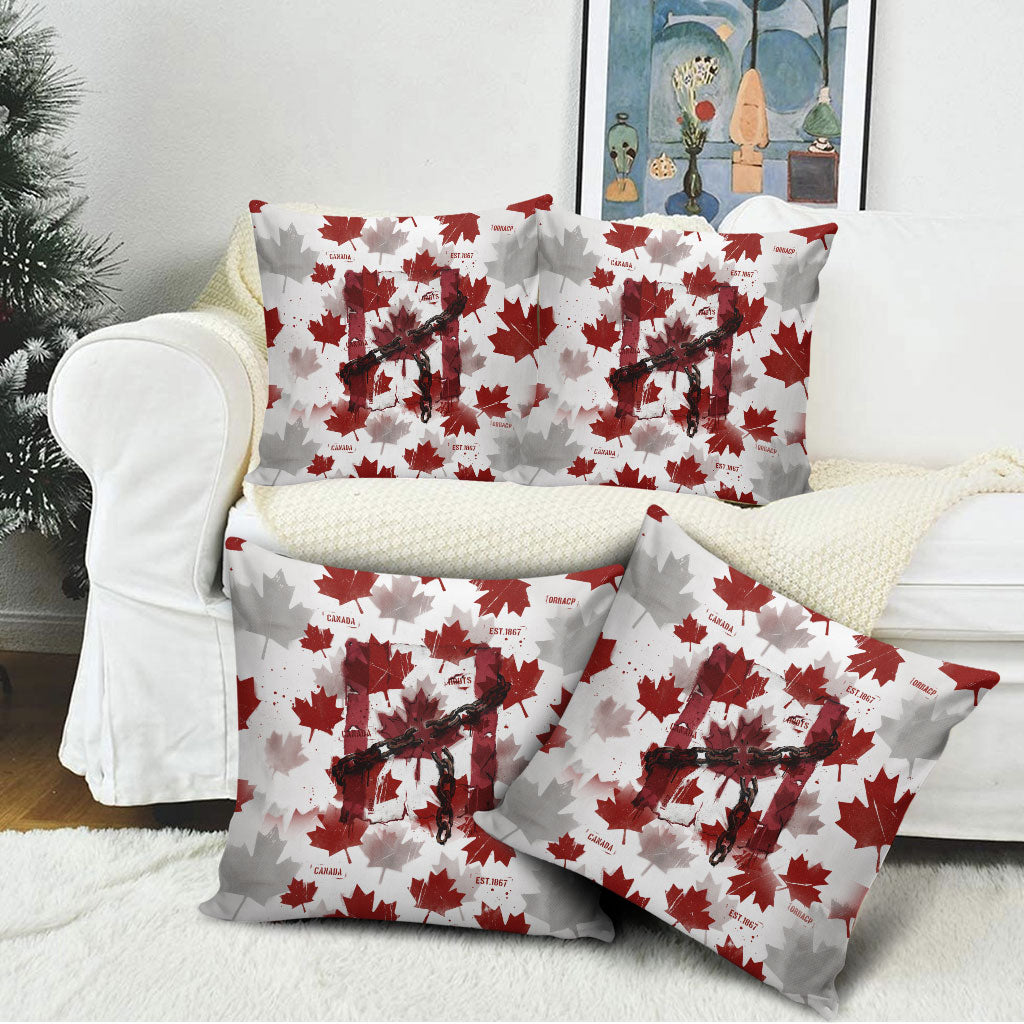 Canada Day Pillow Cover Constitutional Autonomy 1982 Vintage - Broken Chains Freedom