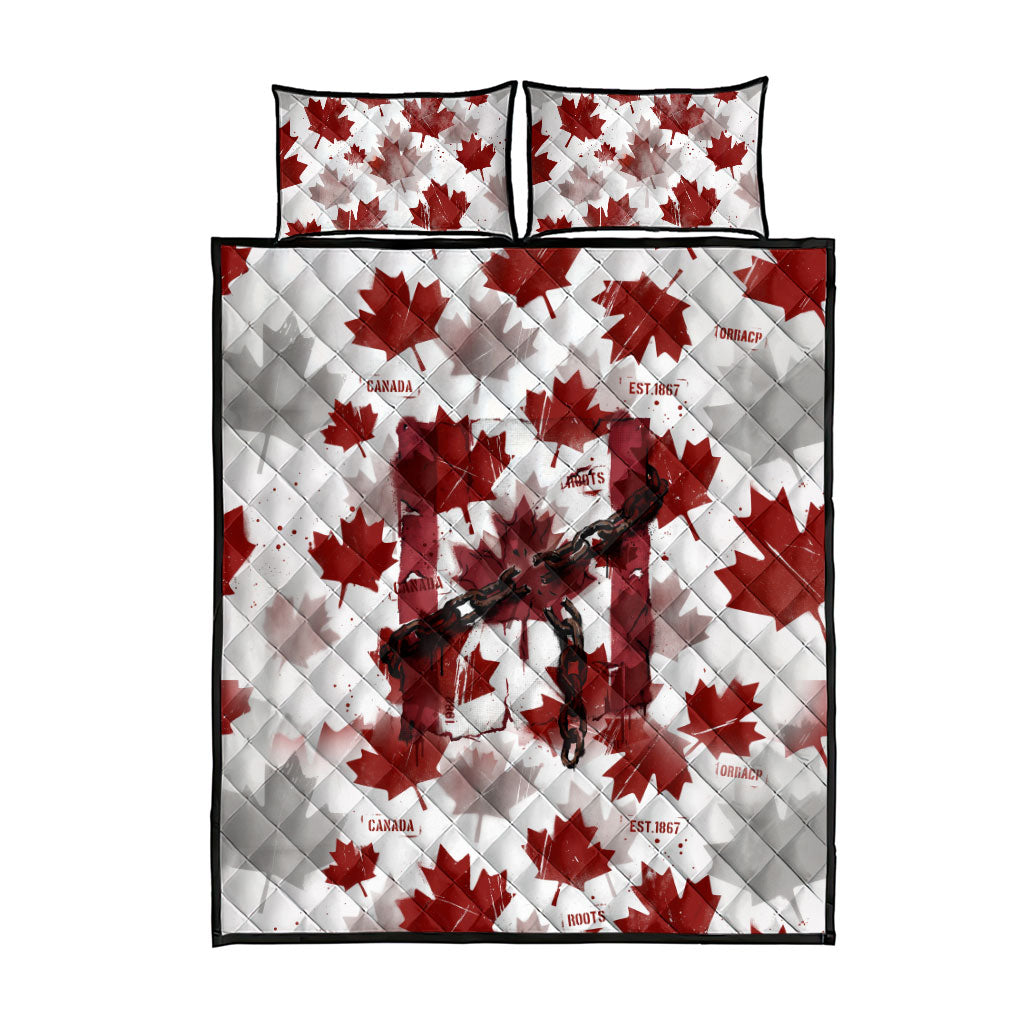Canada Day Quilt Bed Set Constitutional Autonomy 1982 Vintage - Broken Chains Freedom