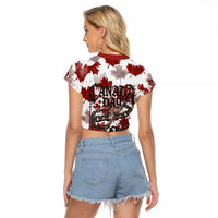 Canada Day Raglan Cropped T Shirt Constitutional Autonomy 1982 Vintage - Broken Chains Freedom