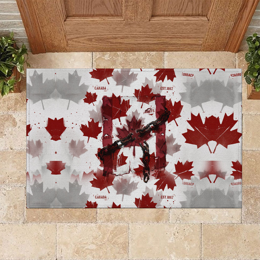 Canada Day Rubber Doormat Constitutional Autonomy 1982 Vintage - Broken Chains Freedom