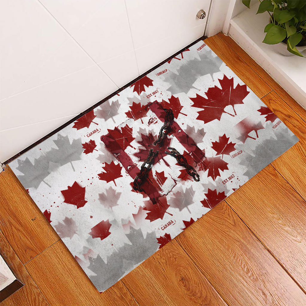 Canada Day Rubber Doormat Constitutional Autonomy 1982 Vintage - Broken Chains Freedom