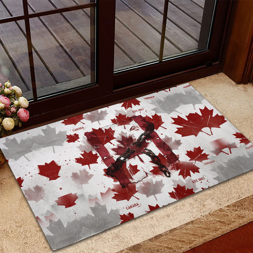 Canada Day Rubber Doormat Constitutional Autonomy 1982 Vintage - Broken Chains Freedom