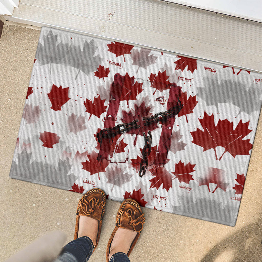 Canada Day Rubber Doormat Constitutional Autonomy 1982 Vintage - Broken Chains Freedom