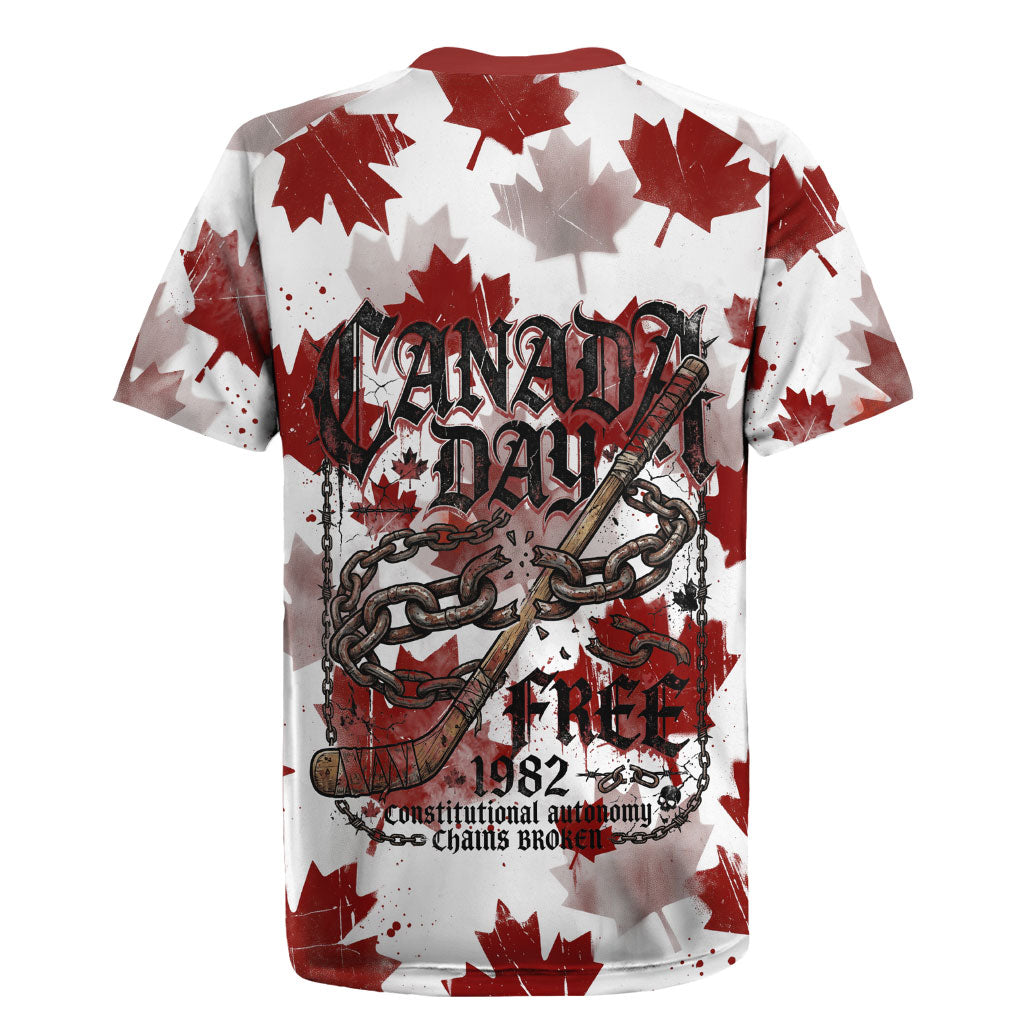 Canada Day Rugby Jersey Constitutional Autonomy 1982 Vintage - Broken Chains Freedom