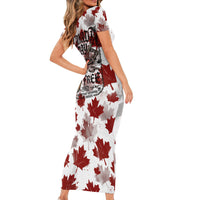 Canada Day Short Sleeve Bodycon Dress Constitutional Autonomy 1982 Vintage - Broken Chains Freedom