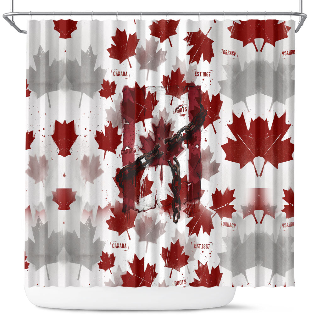 Canada Day Shower Curtain Constitutional Autonomy 1982 Vintage - Broken Chains Freedom