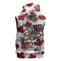 Canada Day Sleeveless Hoodie Constitutional Autonomy 1982 Vintage - Broken Chains Freedom