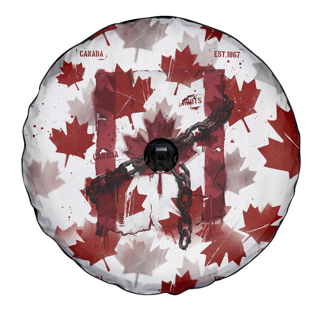 Canada Day Spare Tire Cover Constitutional Autonomy 1982 Vintage - Broken Chains Freedom