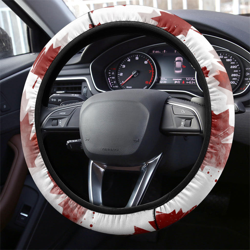 Canada Day Steering Wheel Cover Constitutional Autonomy 1982 Vintage - Broken Chains Freedom