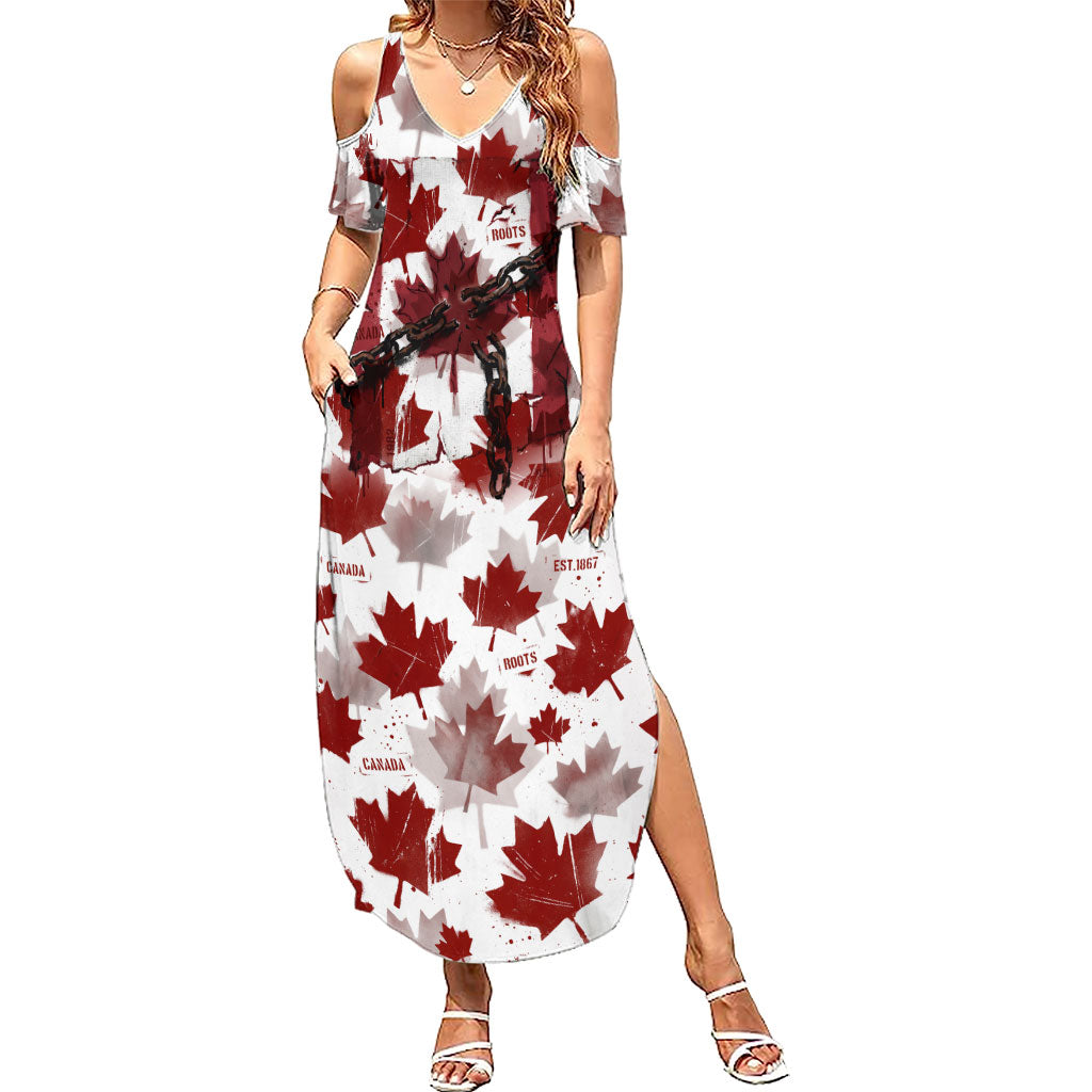 Canada Day Summer Maxi Dress Constitutional Autonomy 1982 Vintage - Broken Chains Freedom